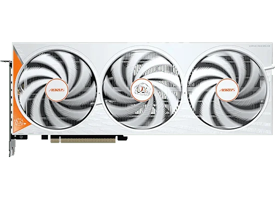 GV-N5060AORUS ARI-8GDの白いトリプルファングラフィックボード正面