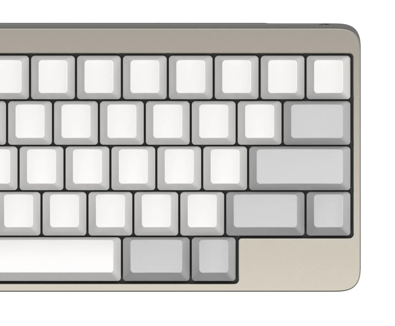 HHKB Professional Eliteの白系無刻印キーとアルミ筐体の右半分