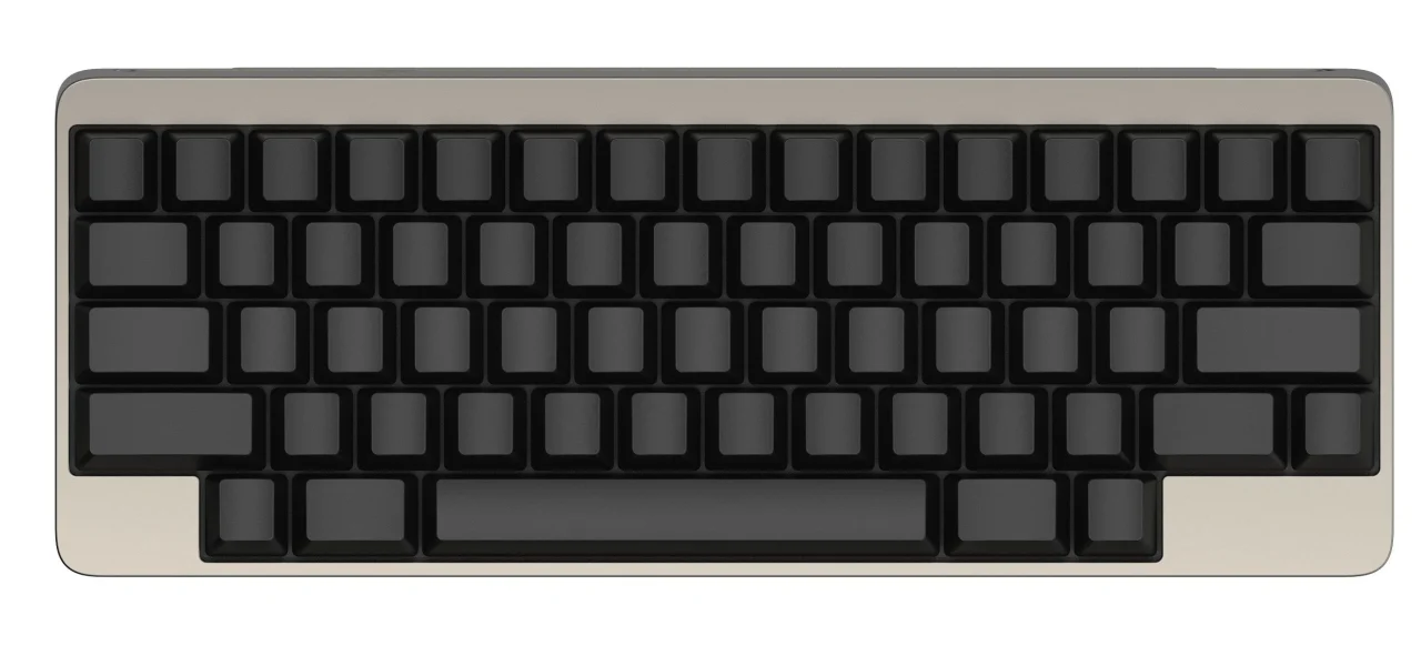 HHKB Professional Elite 無刻印/墨(英語配列)の上面。黒いキーとベージュの筐体