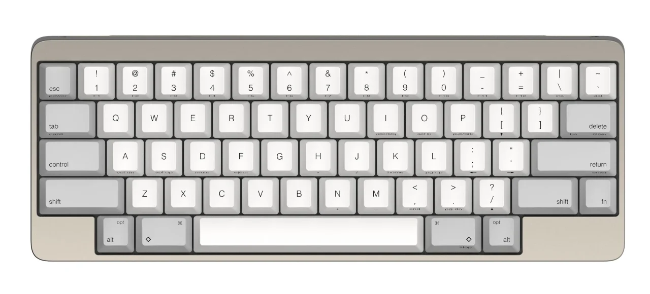 HHKB Professional Elite 英語配列/白のキーボード。白系キーとベージュ系の筐体