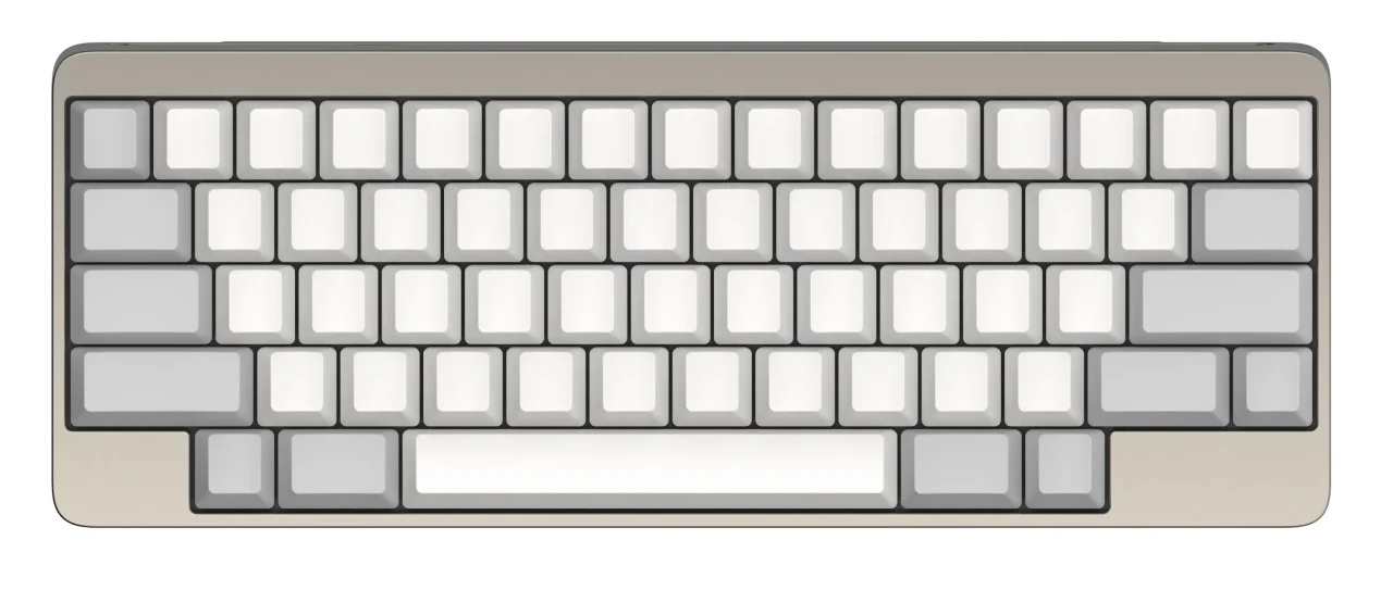 HHKB Professional Elite 無刻印/白(英語配列)の上面。キートップに刻印がない