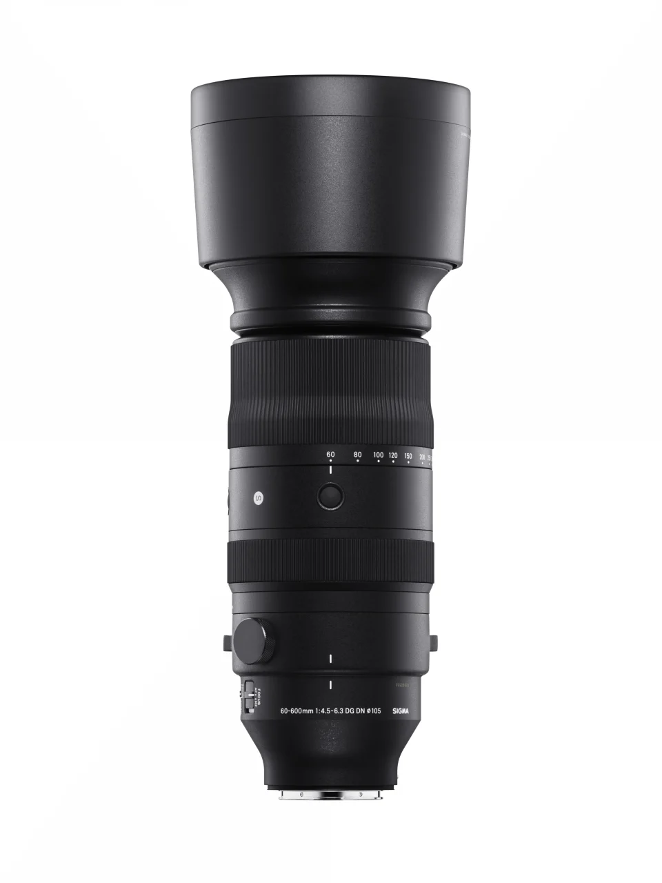 Sigma 60-600mm F4.5-6.3 DG DN OS | Sports のレンズ全体、フード付き