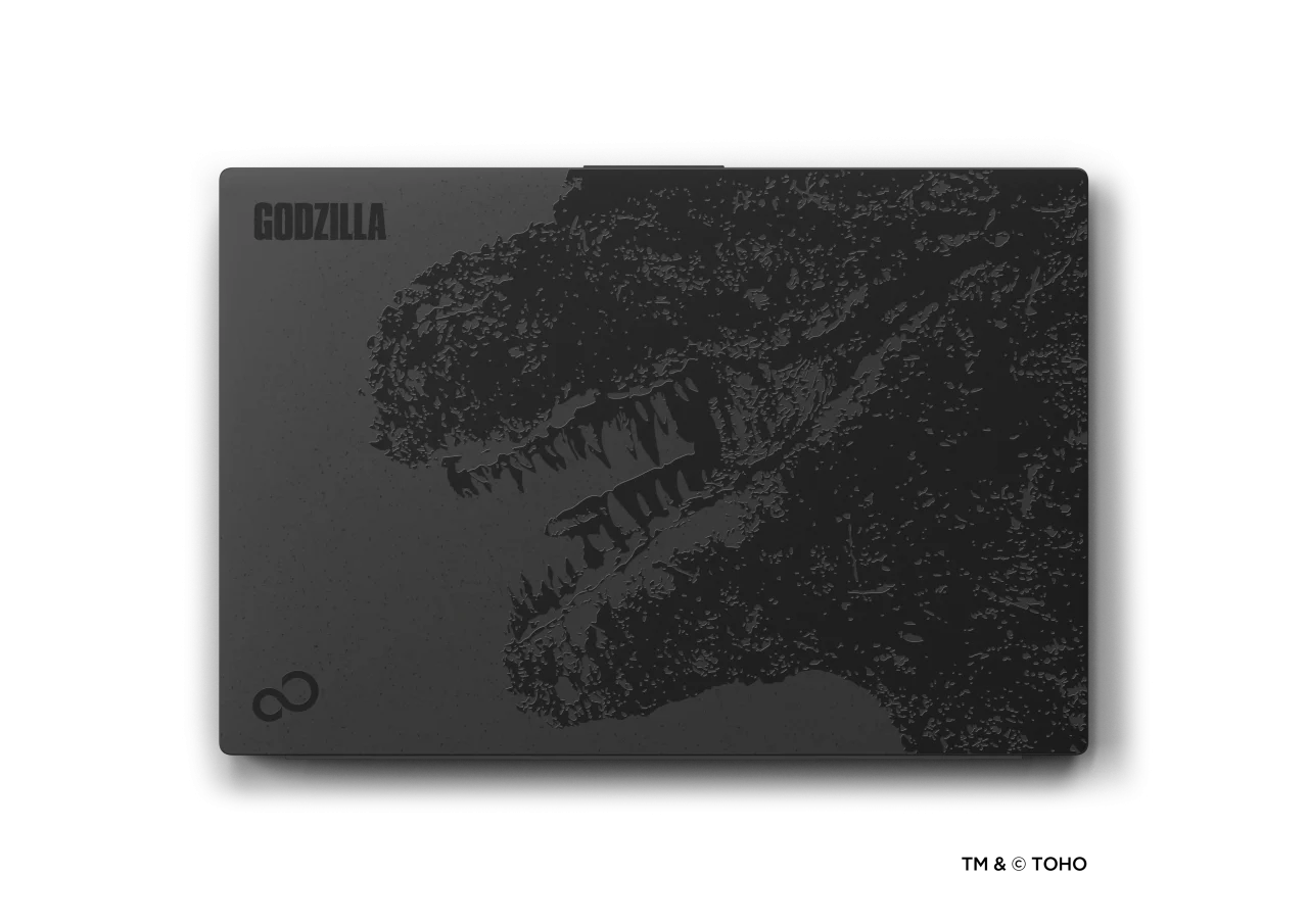 FMV Zero GODZILLA EDITIONの黒い天板に描かれたゴジラ
