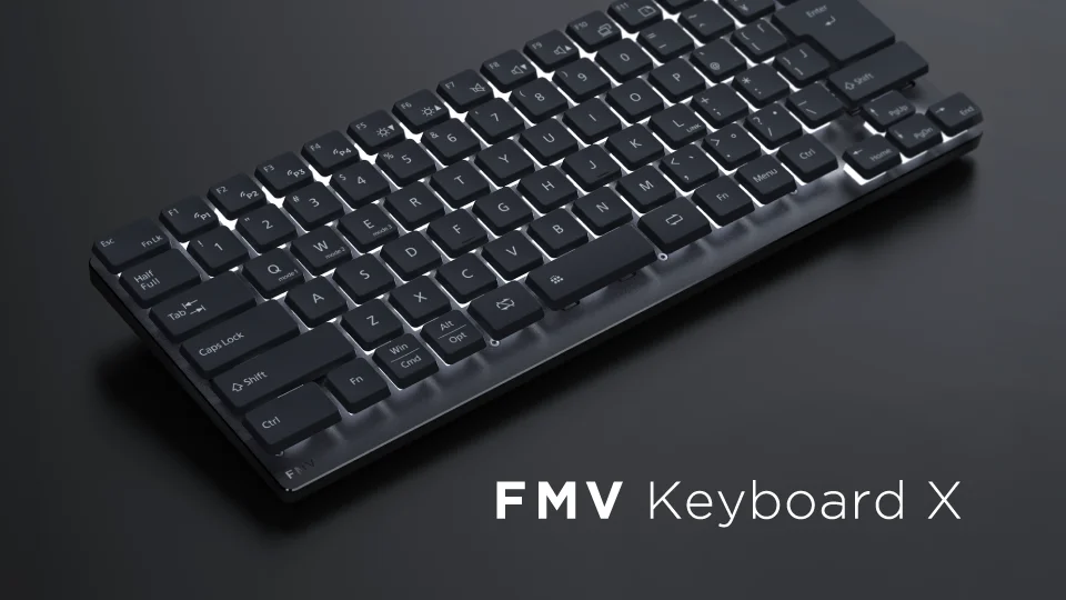 FMV Keyboard X のコンパクトな黒い日本語配列キーボード