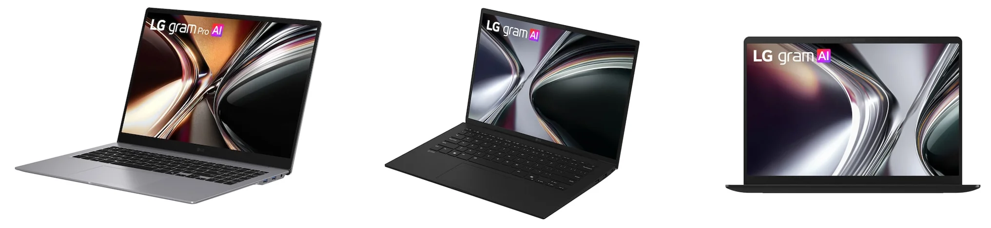 左からLG gram Pro 16、LG gram 14（14Z90U-VZ85J、14U40V-GP65J）の3台