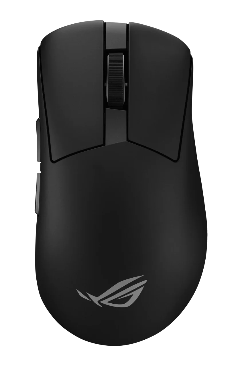 ROG Gladius IV Ace Gaming Mouse BLK の黒い本体を上から見た様子