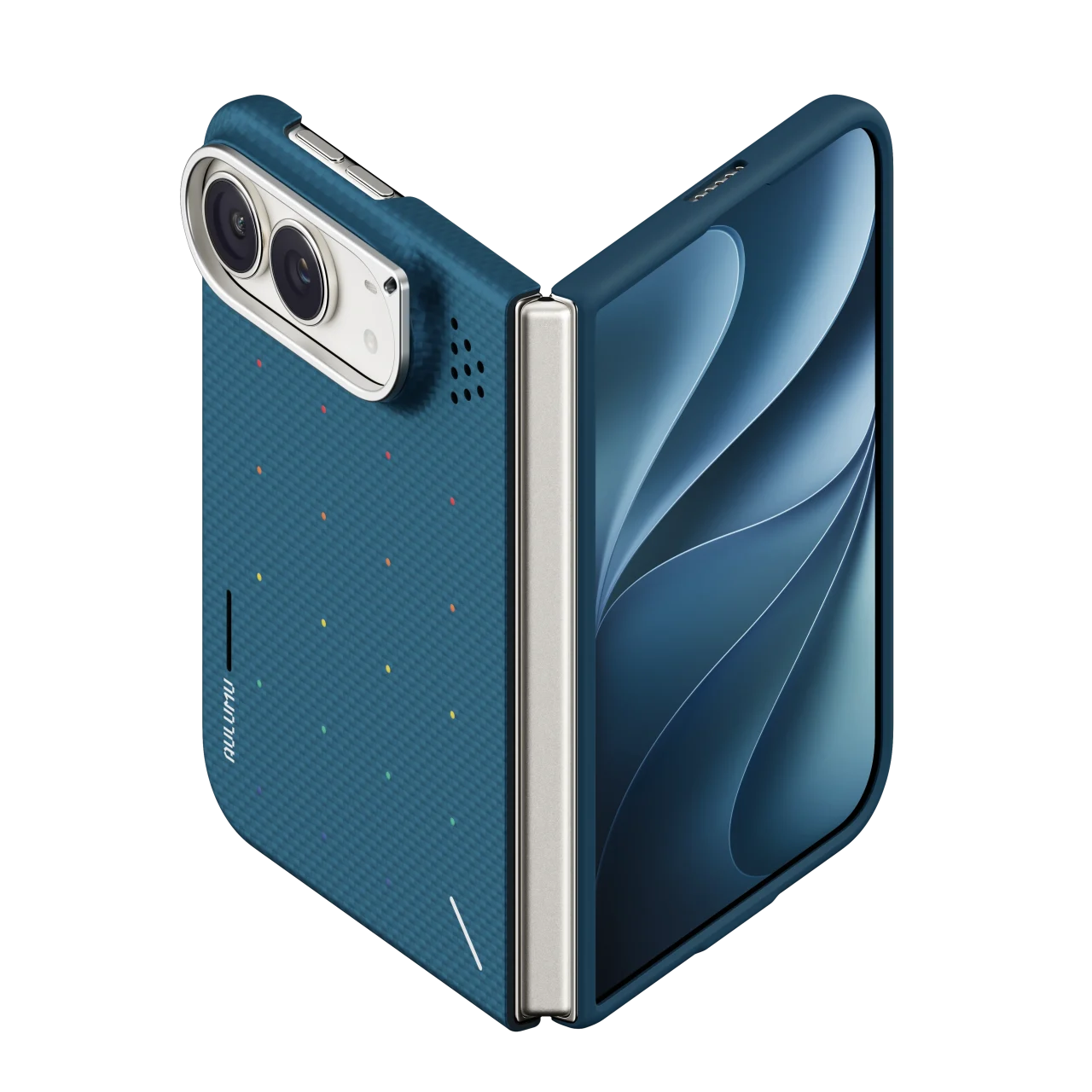 ADuo iPhone Duo用 ドットアラミド繊維スマホケース Blue