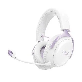 HyperX Cloud III S Wireless ゲーミングヘッドセット ラベンダー、白とラベンダーの本体