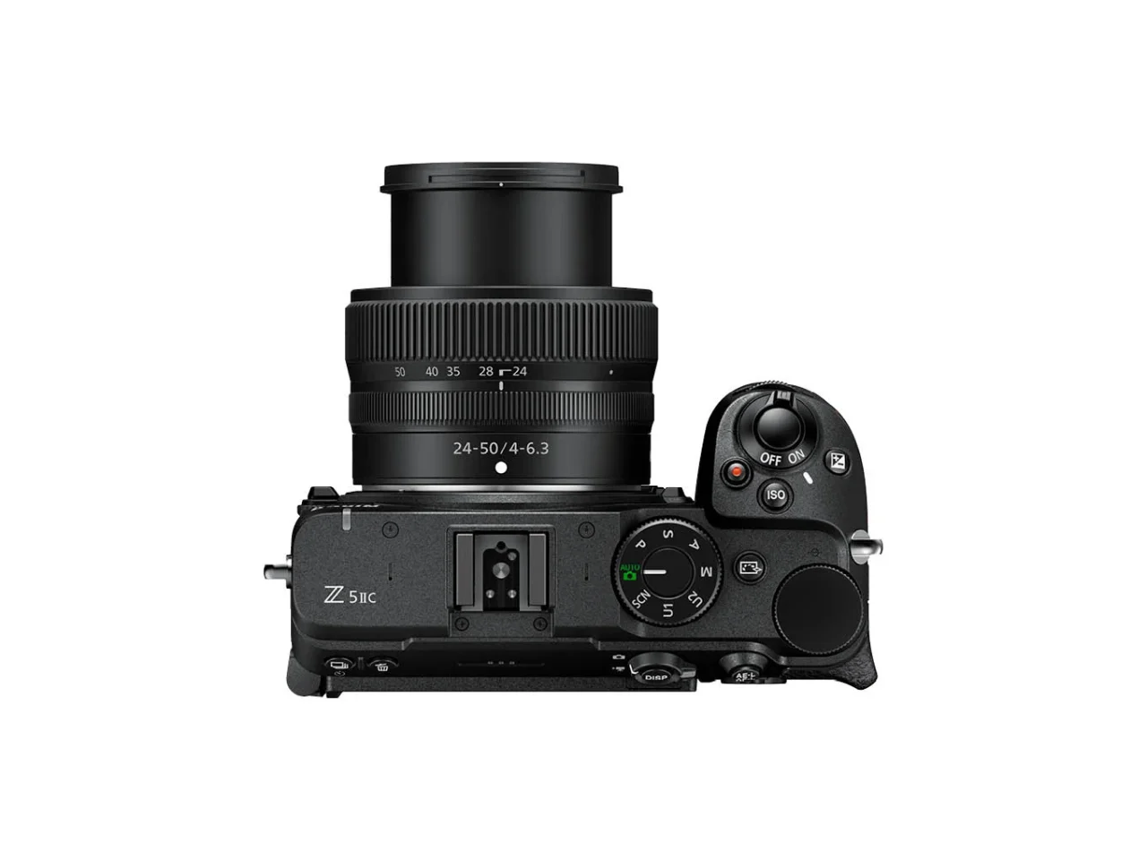 Z5IICの上面。24-50/4-6.3のズームレンズを装着