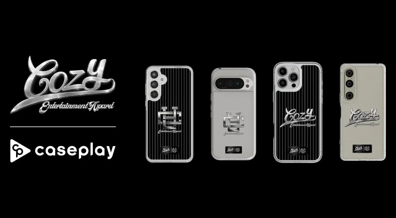 COZYのスリムプロテクションケース4種とcaseplayのロゴ