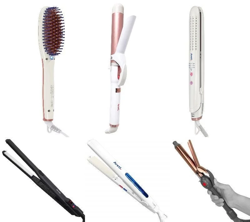 ブラシ型やカール、ストレートなど6種類のヘアアイロンの商品画像