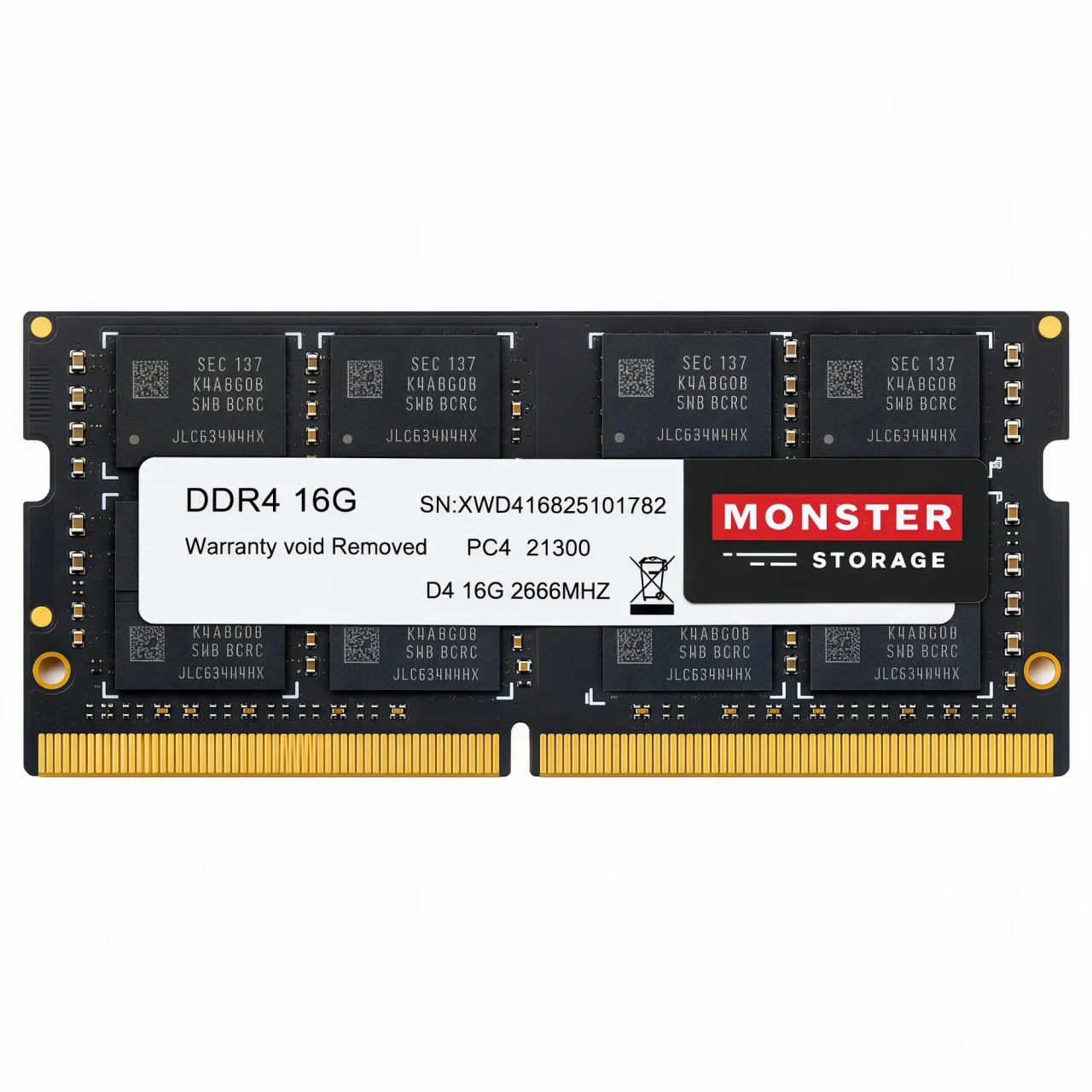 MONSTER STORAGE ノートPC用メモリ MS-DDR4N2666-16G のSO-DIMM