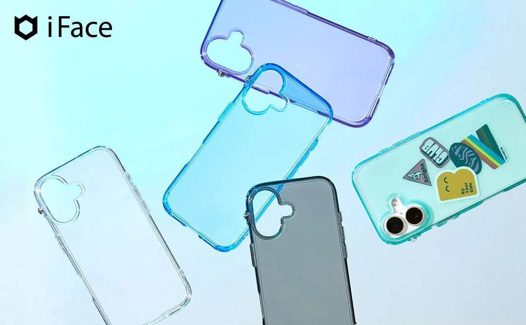 iFace Neutia ケースのクリア、ブルー、パープル、ミント、ブラック系の透明ケース