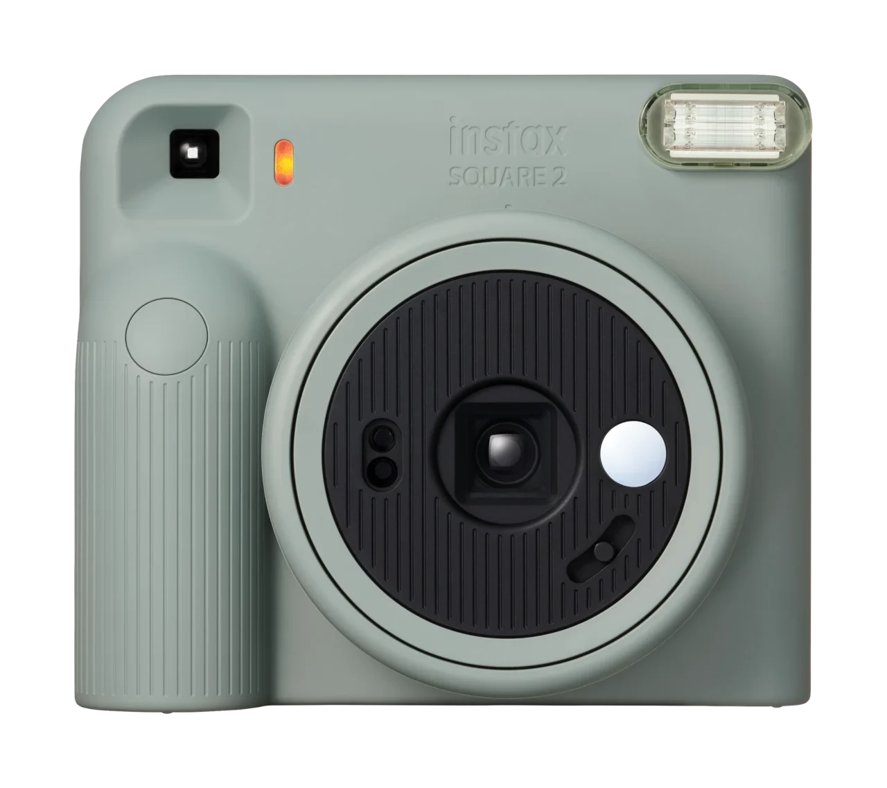 instax SQUARE 2 スレートブルーの正面。グリーンがかった青灰色の本体