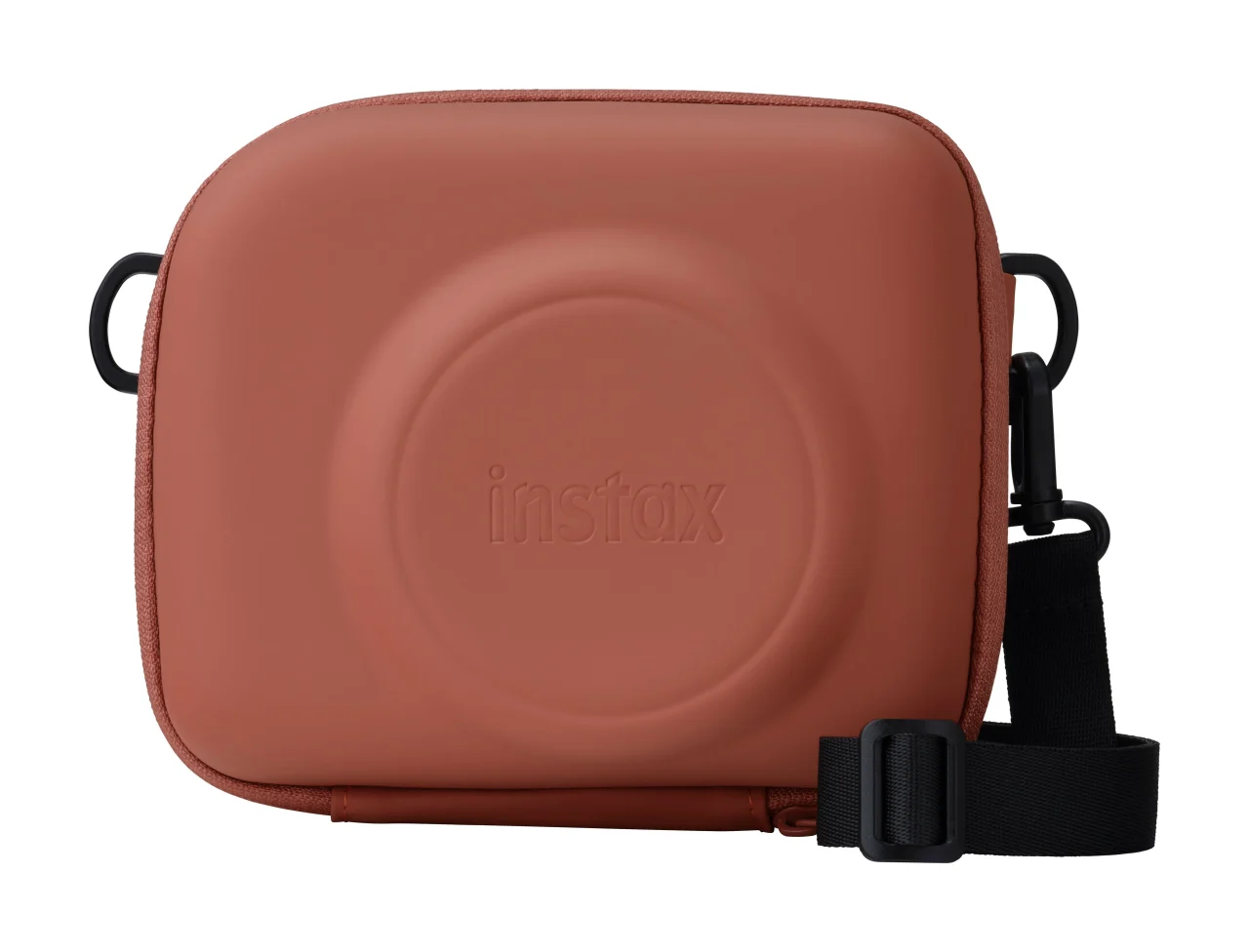 「instax SQUARE 2™」用カメラケース ブリックレッド、ストラップ付き