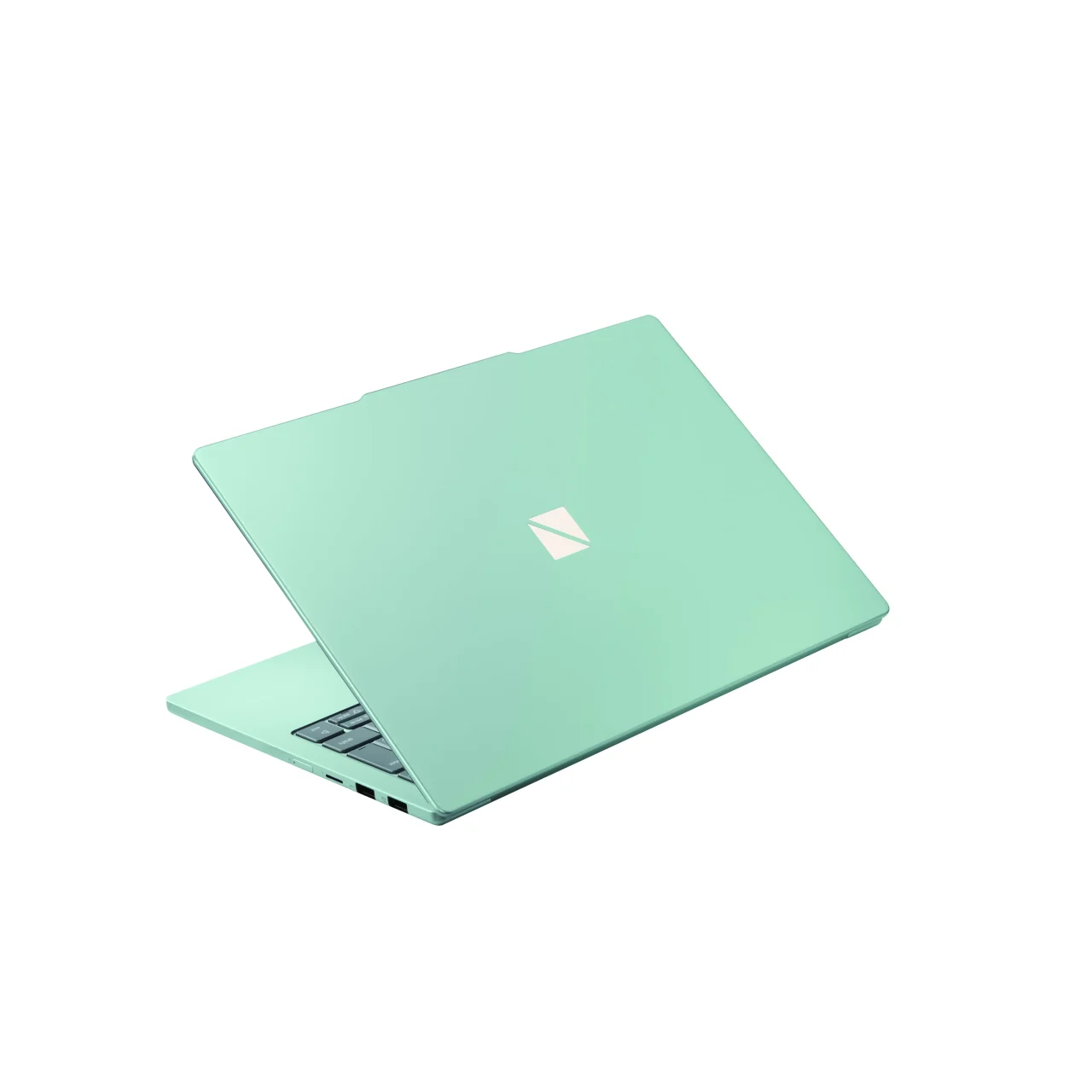 LAVIE N13 セージグリーンのノートPC、天板にロゴ
