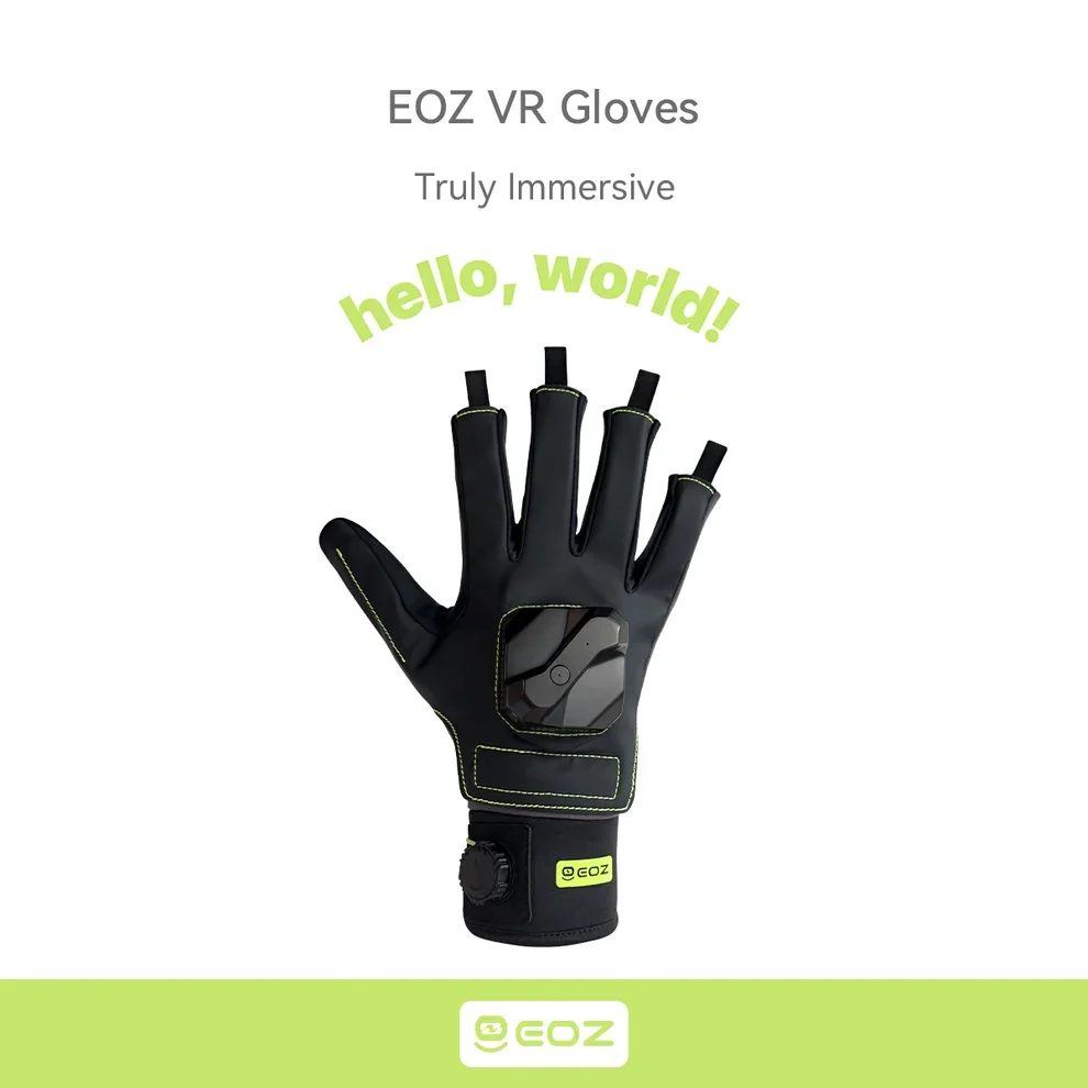 EOZ VRグローブ。手の甲にトラッカー部を備えた黒い手袋