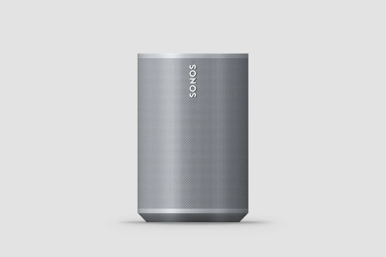 Sonos Era 100 (Titanium)のグレーの円筒形スマートスピーカー
