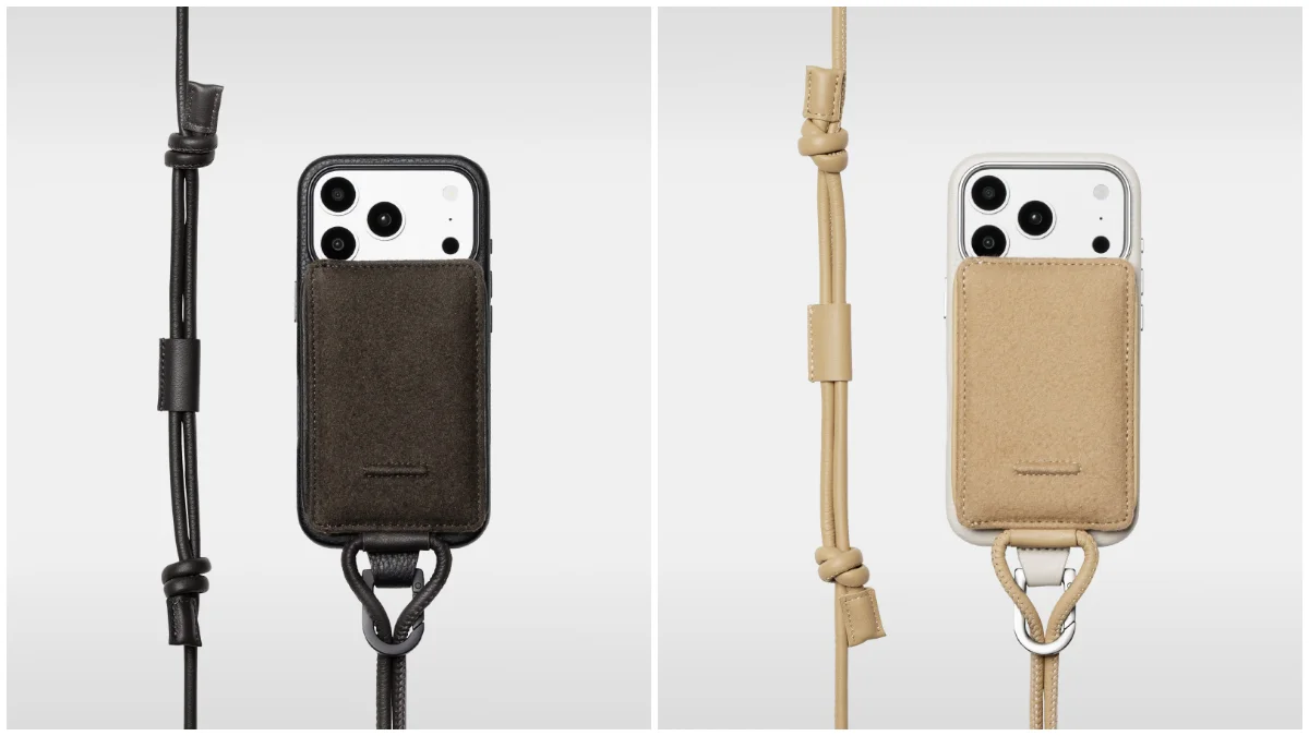モールスキンのiPhoneアクセサリー、ダークブラウンとライトキャメルの2色