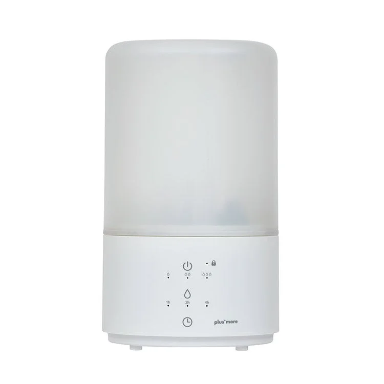 蒸気が熱くない上部給水スチーム加湿器の白い本体と操作パネル