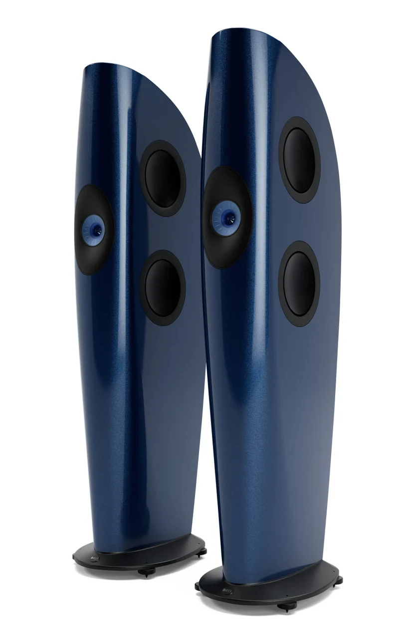 KEF BLADEのサファイアブルー、光沢仕上げのスピーカー1ペア