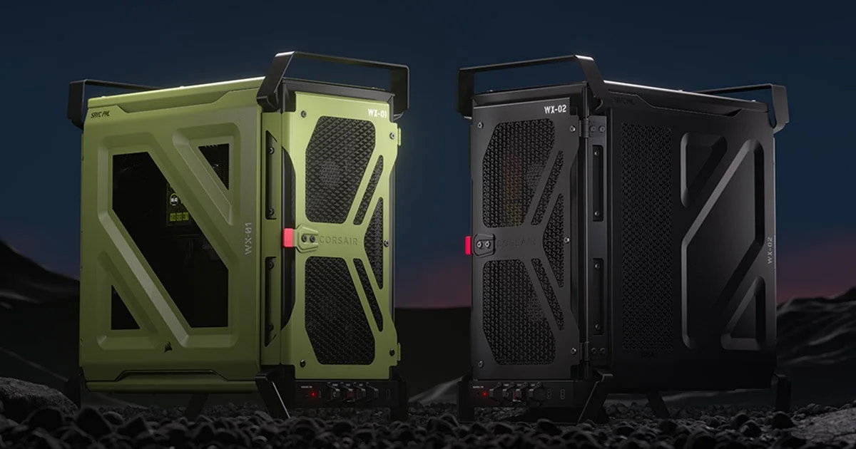 WARTHOGシリーズのオリーブドラブとブラックのミドルタワー型PCケース