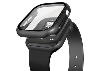 AW-26EFCGPBK Apple Watch用フルカバーケース、黒のバンド付き