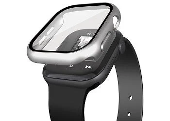 AW-26EFCGPSV 銀色メタリックのApple Watch用フルカバーケース装着例